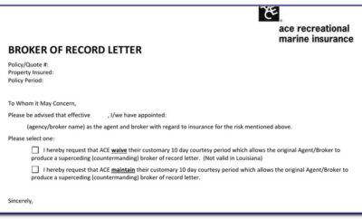 Broker Of Record Letter Sample Insurance