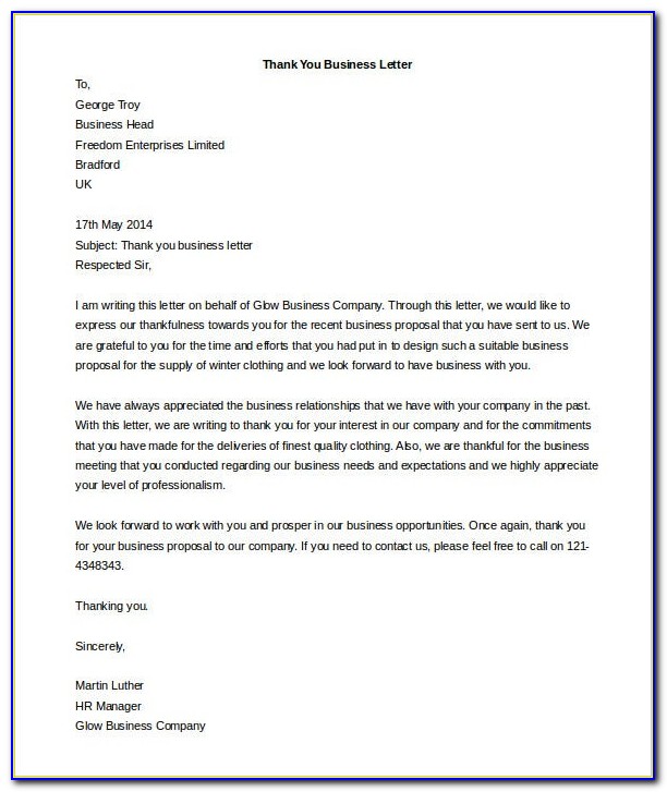 Business Letter Template Word 2007