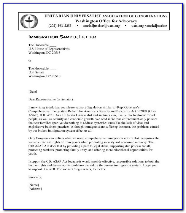 Canada Immigration Reference Letter Sample