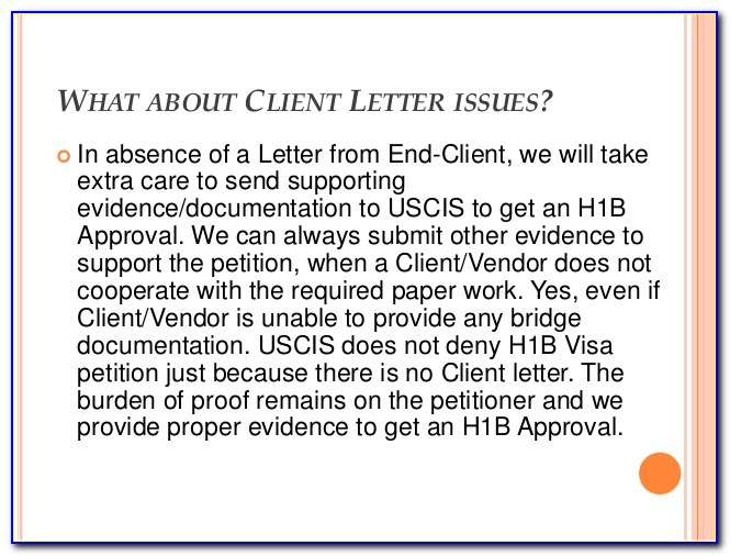 Client Letter For H1b Visa Interview