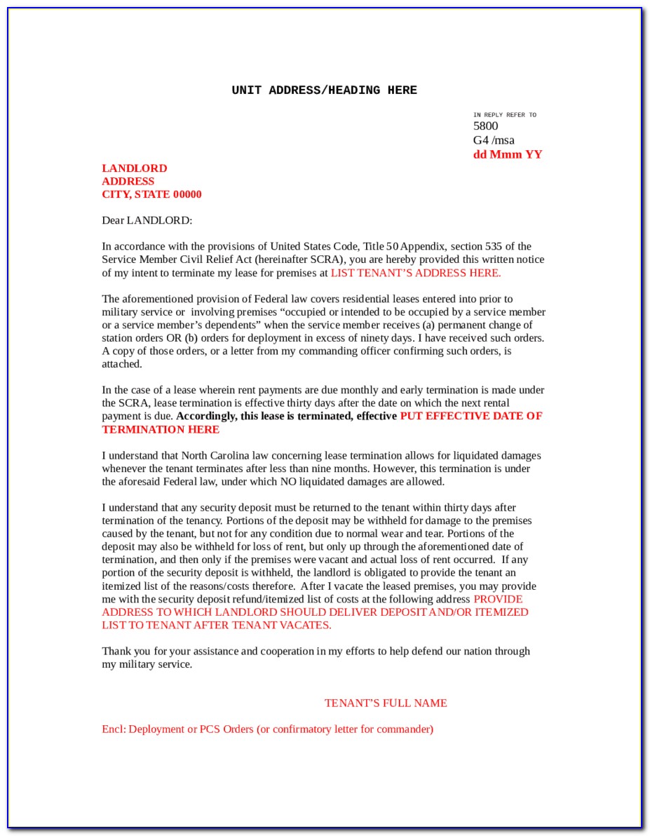 Commercial Lease Termination Letter Ontario