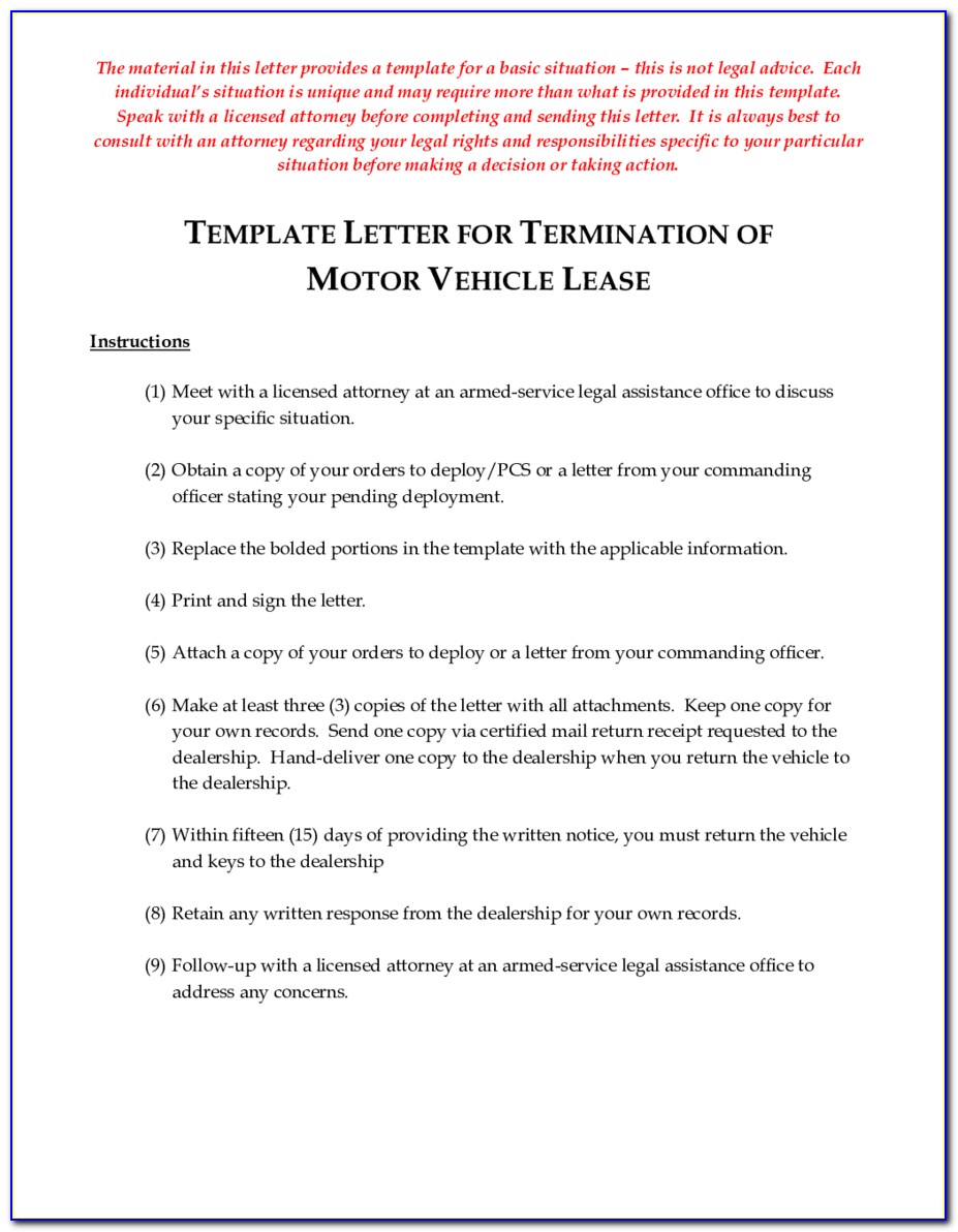 Commercial Lease Termination Letter Sample