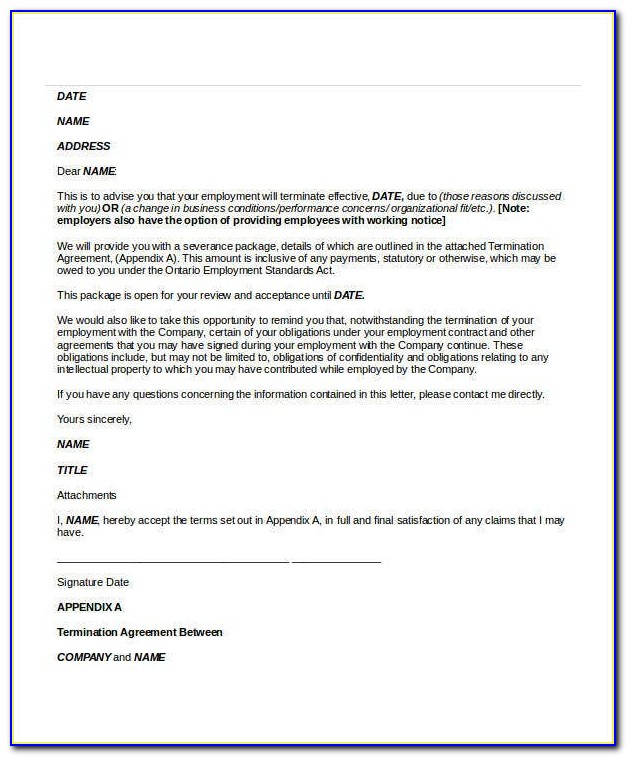 Construction Contract Termination Letter Sample Doc