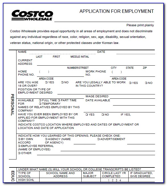 Costco Job Application Near Me