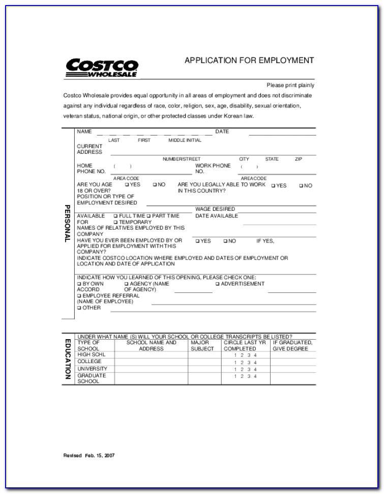Costco Wholesale Job Applications