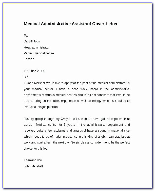 Cover Letter Template My Perfect Resume