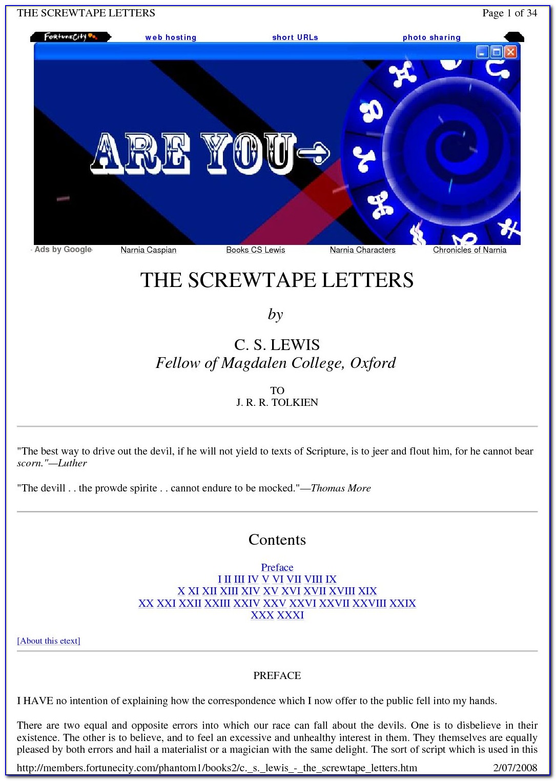 Cs Lewis Screwtape Letters Pdf