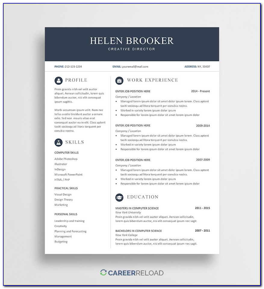 Cv Template Free Word Download