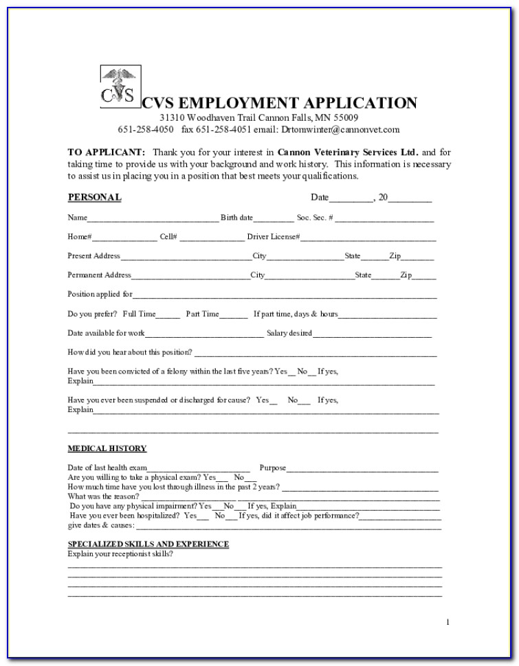 Cvs Application Job