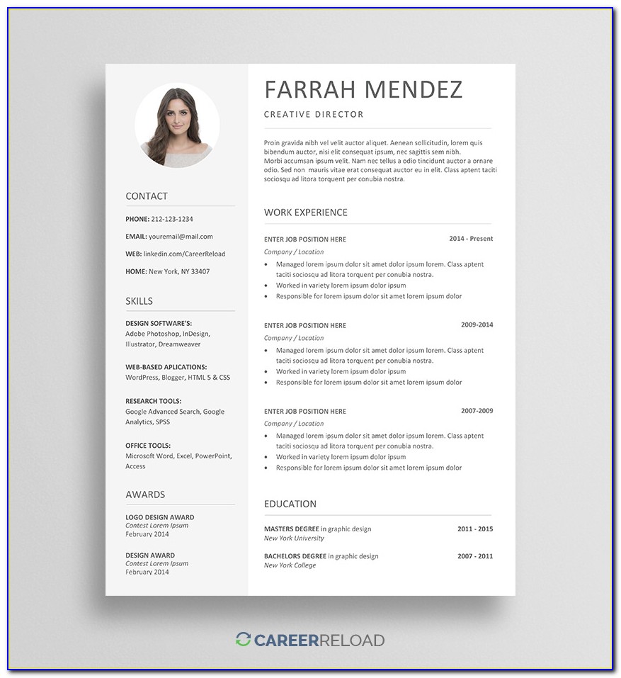 Downloadable Resume Templates 2020