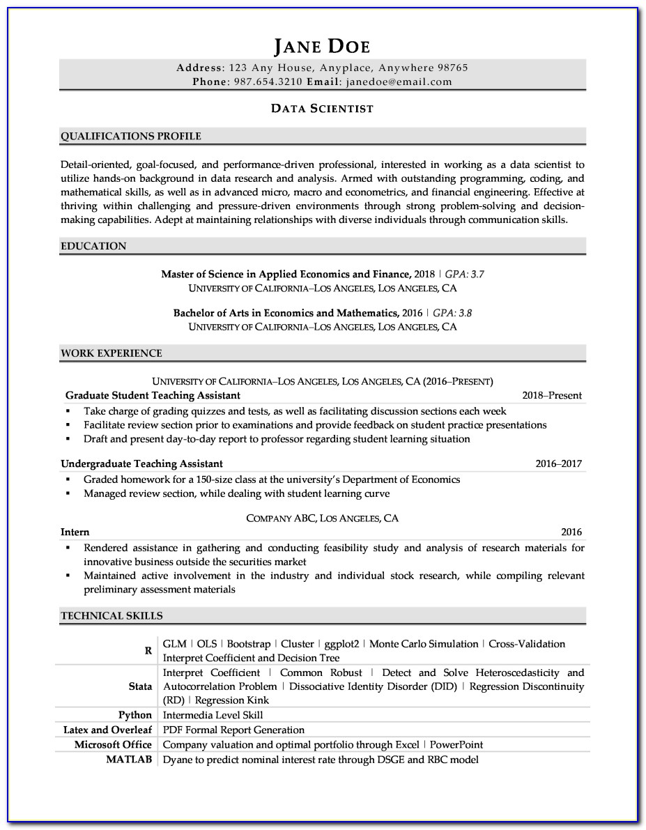 Examples Of Resumes For Manufacturing Jobs