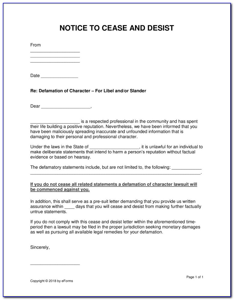 Free Cease And Desist Letter For Collection Agency