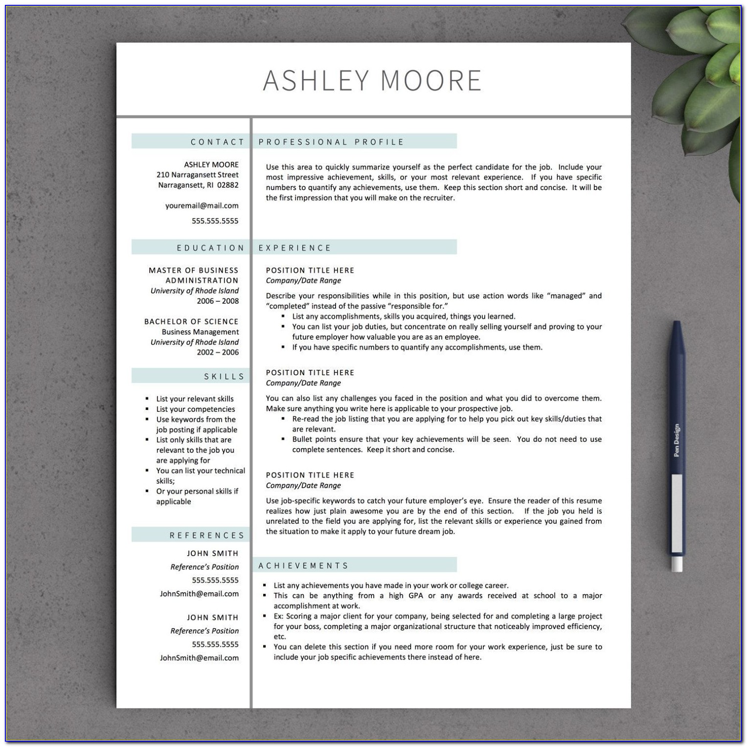 Free Cv Template For Pages Mac