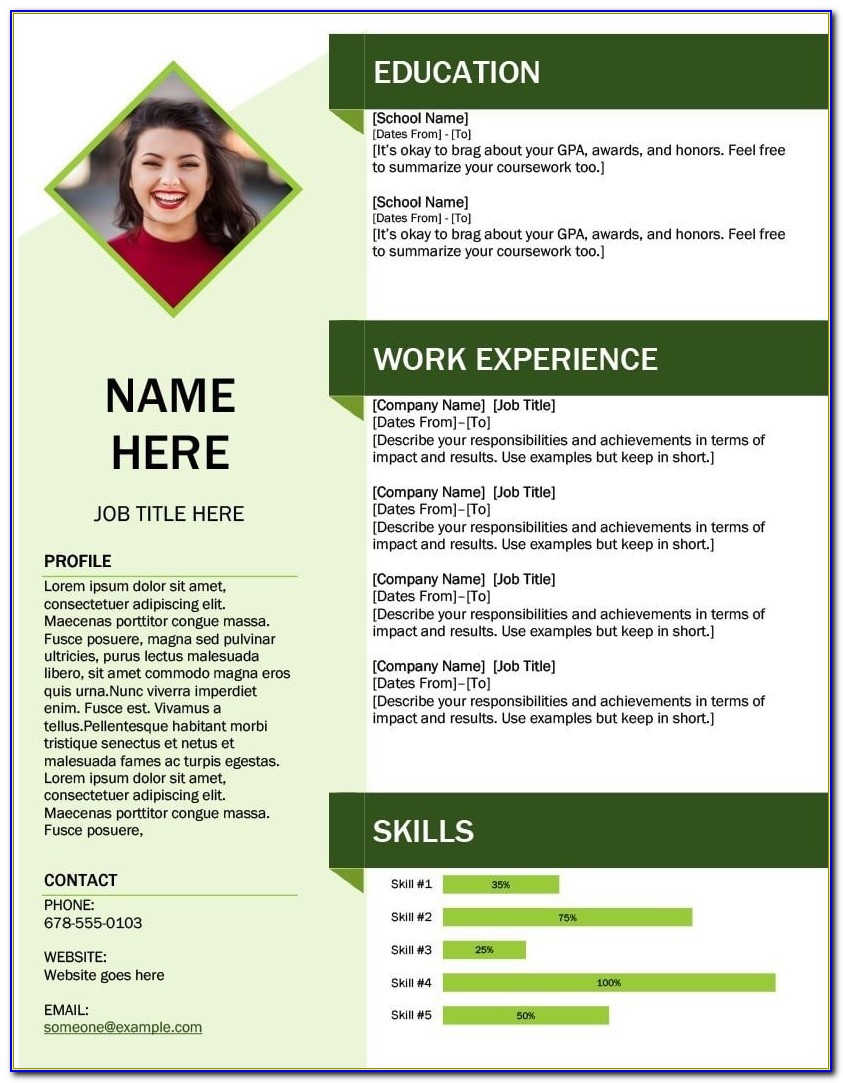 Free Resume Templates For Word 2020