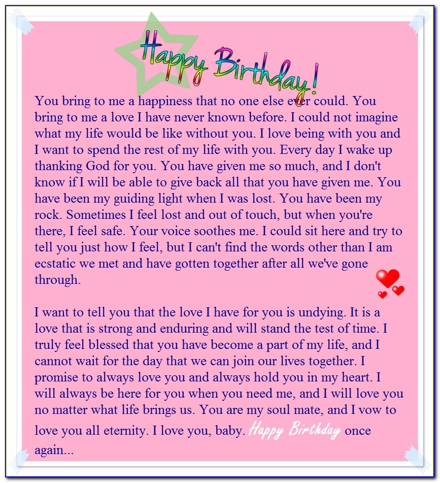 Happy Birthday Letter To Girlfriend Tumblr