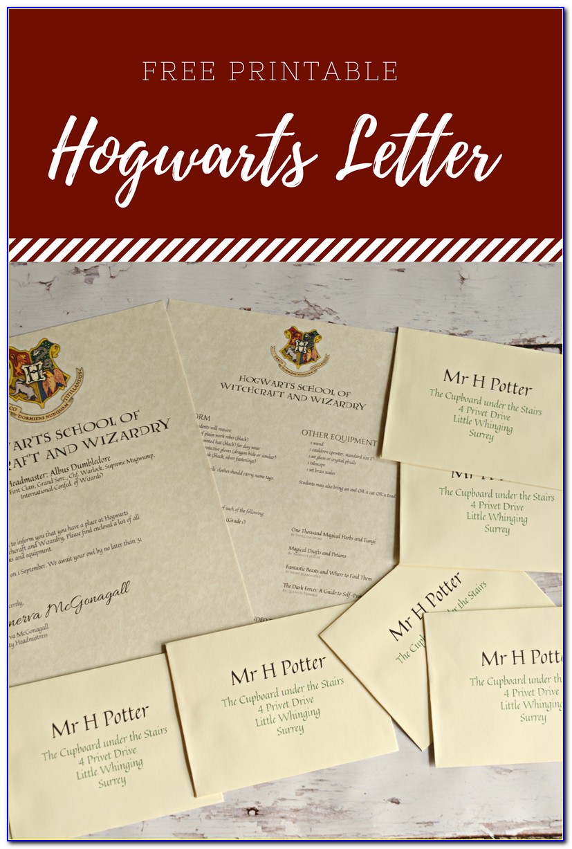 Harry Potter Letter Template Download