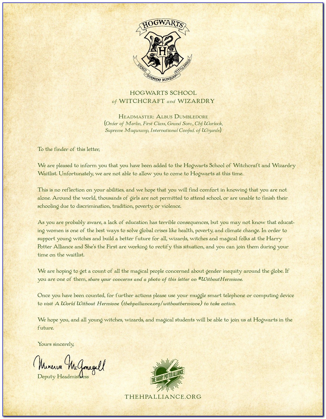 Harry Potter Letter Template Editable