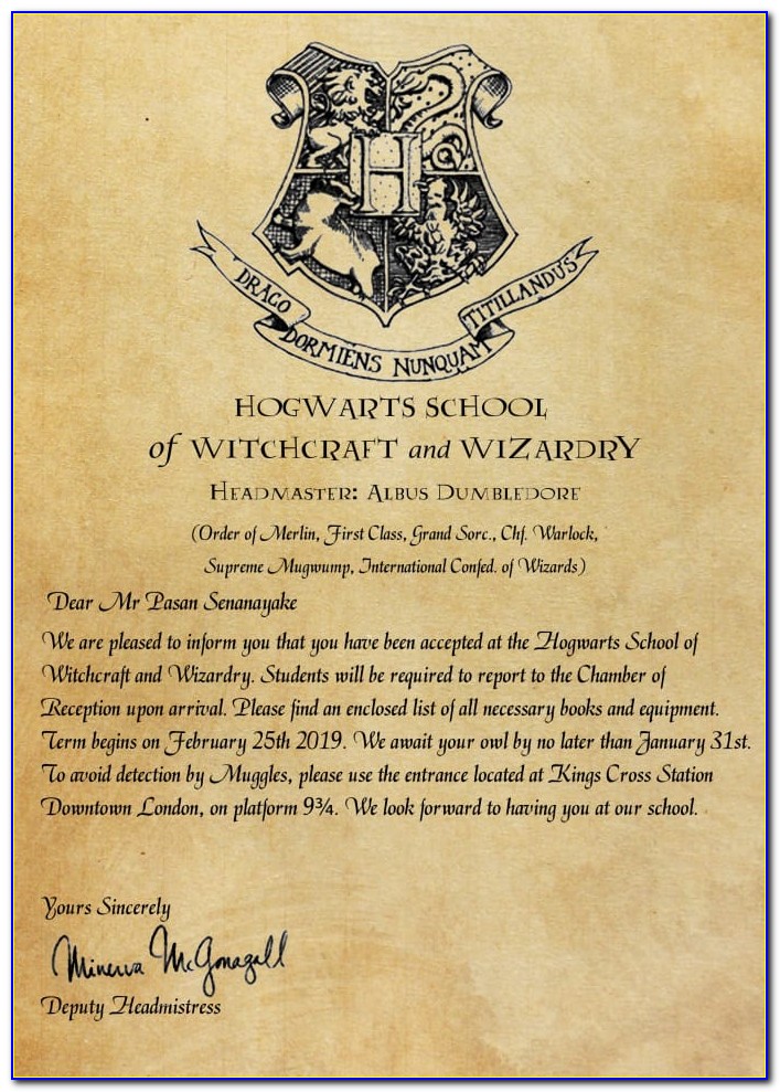 Hogwarts Letter Envelope Printable