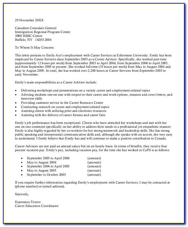 Immigration Recommendation Letter Sample Friend