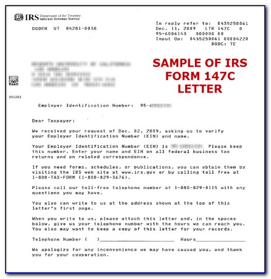 Irs Letter 147c How To Get One