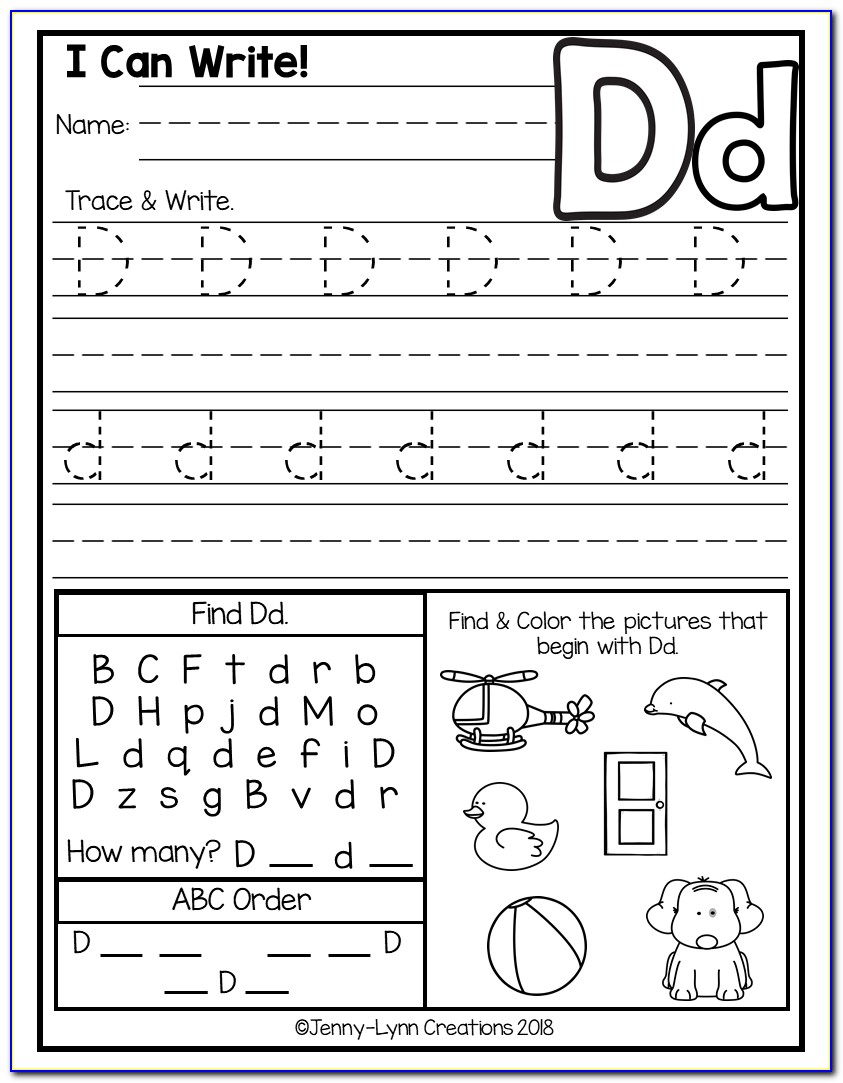 Kindergarten Letter Worksheets Writing