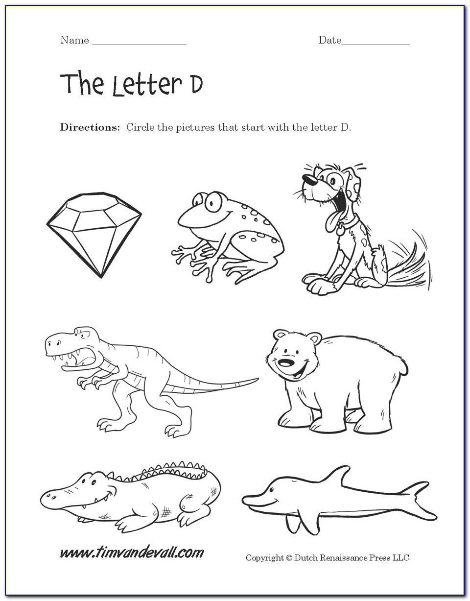 Letter D Pictures For Kindergarten