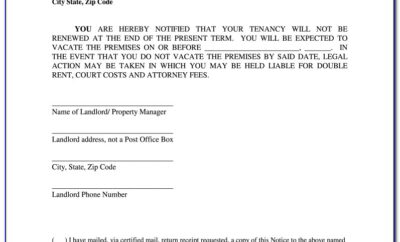 Letter To Notify Landlord Not Renewing Lease