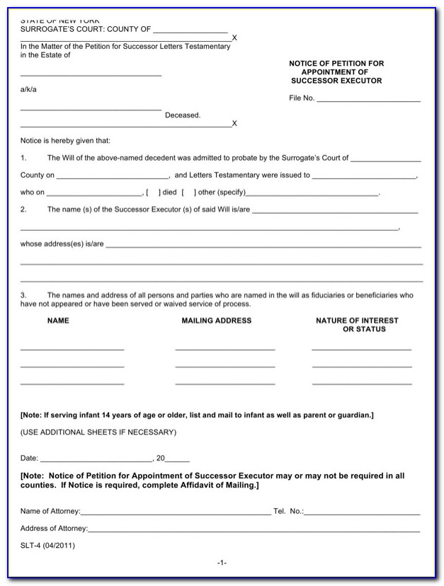 Letters Of Administration Ny Forms