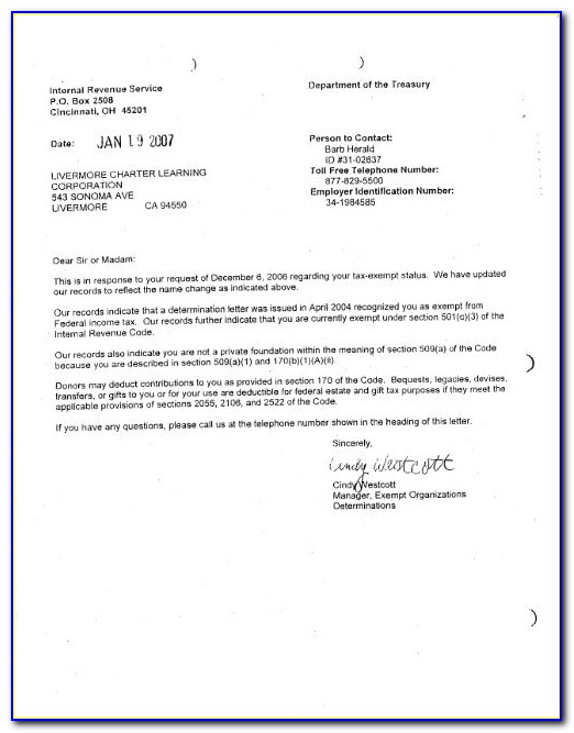 Lost Irs 501c3 Determination Letter