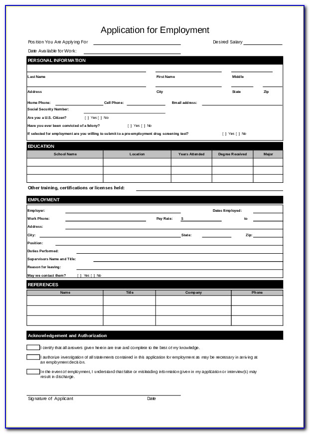 Mcdonalds Job Application Form Online