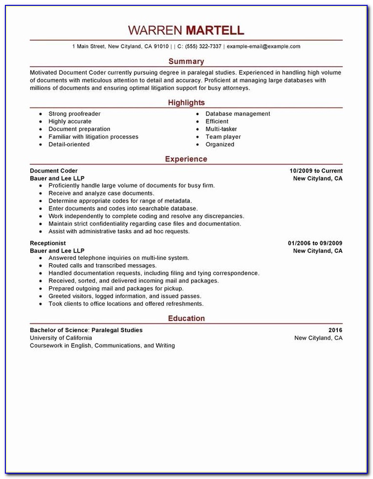 Medical Billing And Coding Resume Summary