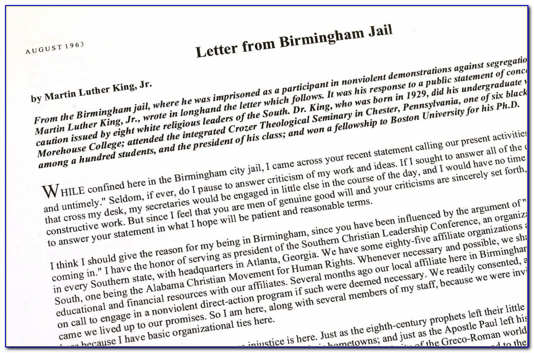 Mlk Letter From Birmingham Jail Essay