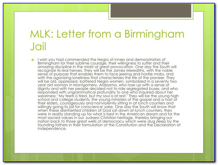 Mlk Letter From Birmingham Jail Thesis