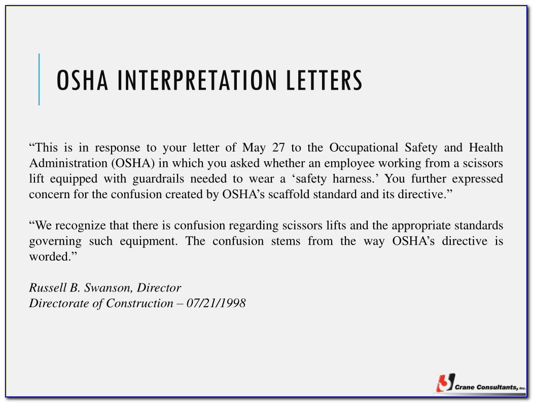 Osha Letters Of Interpretation Confined Space Entry