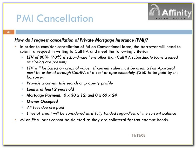 Pmi Cancellation Letter Wells Fargo