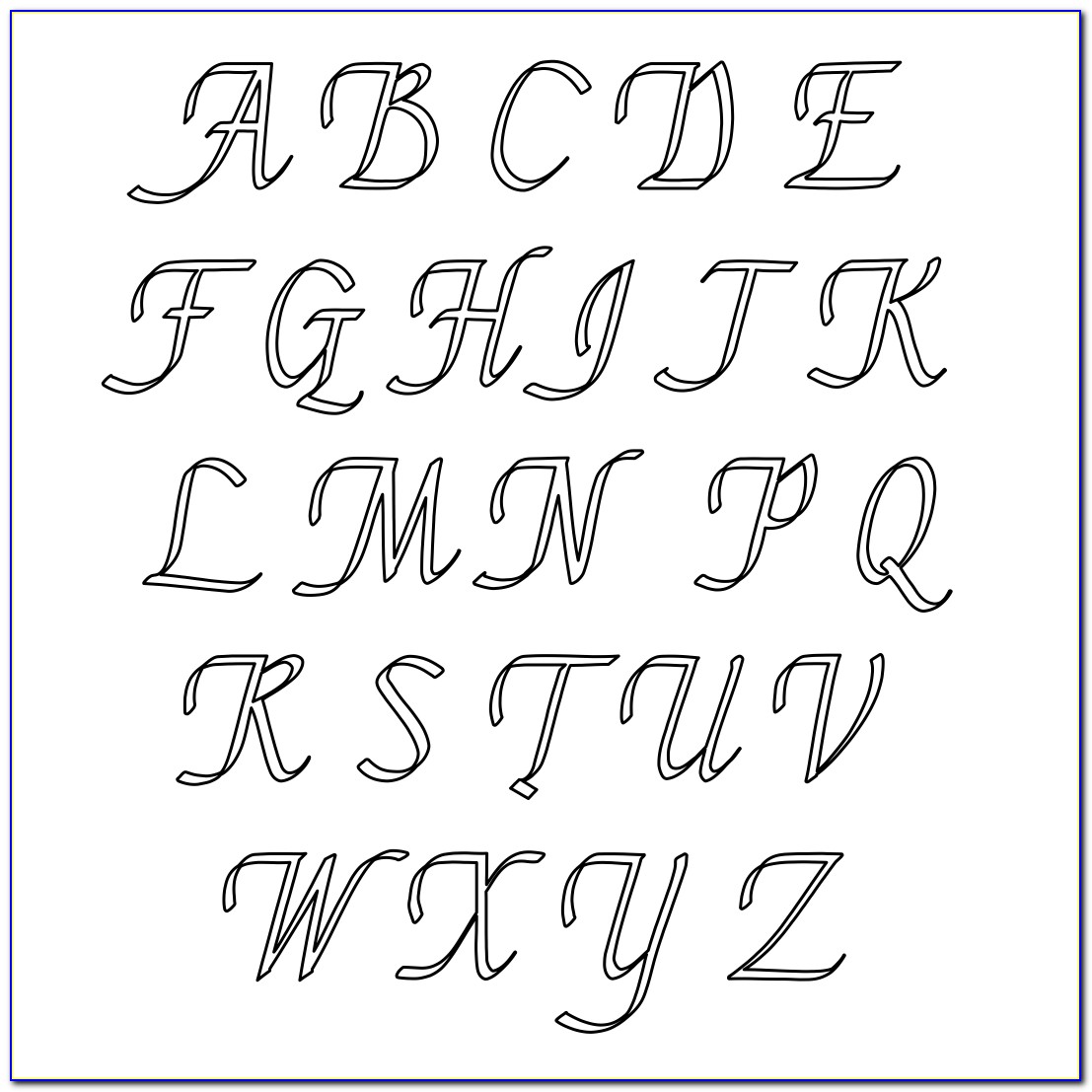 Printable Cursive Letter Stencils Large