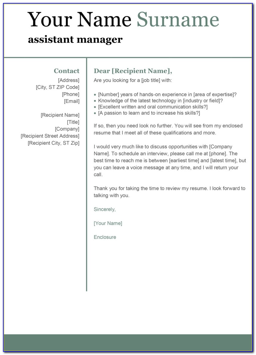 Resume And Cover Letter Templates Free Download