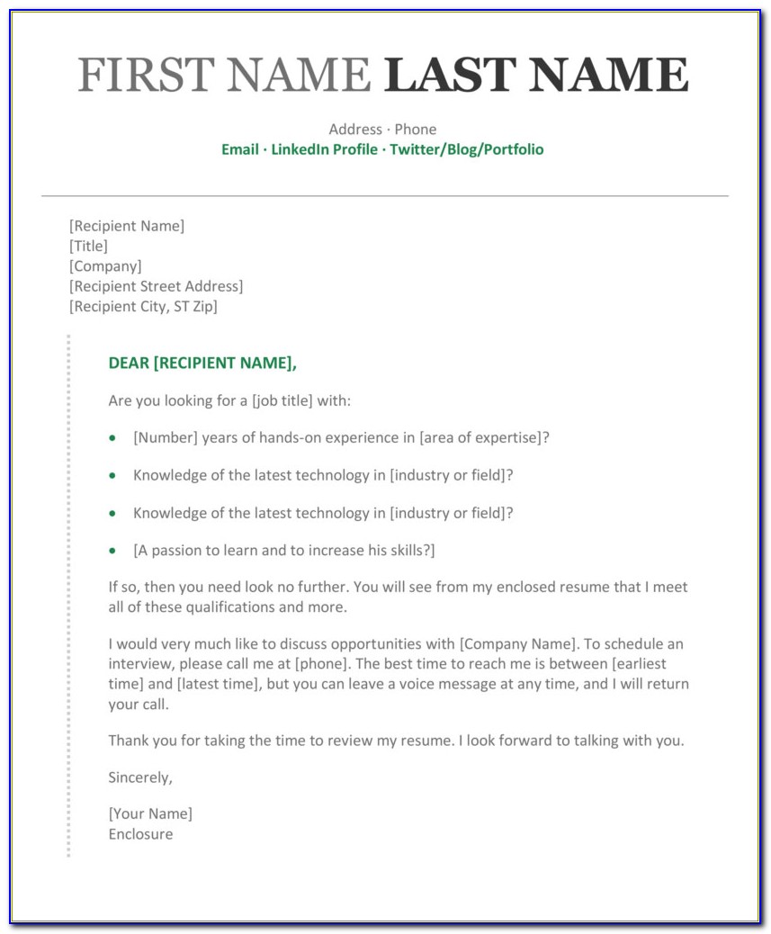 Resume Cover Letter Templates Word
