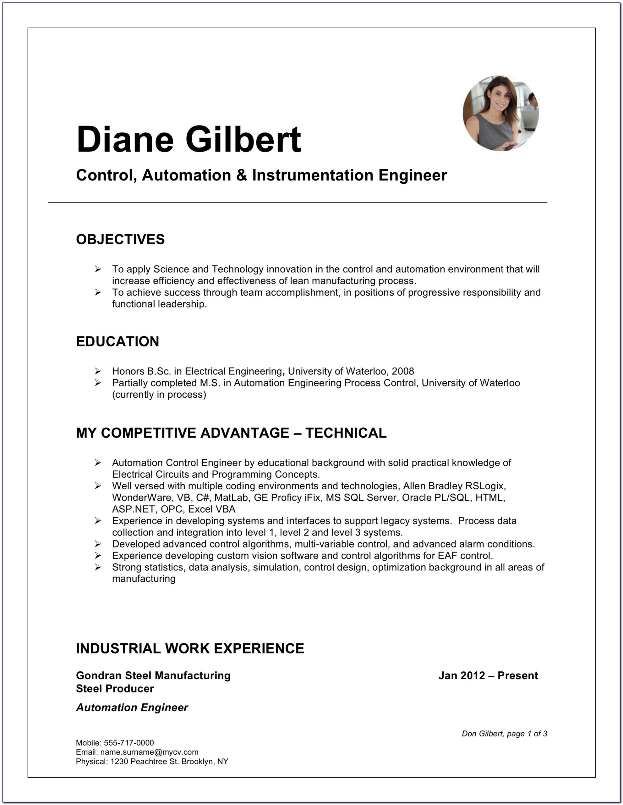 Resume Format Free Download In Ms Word 2016