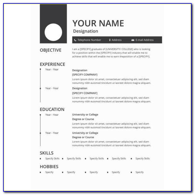 Resume Format Free Download In Ms Word For Freshers