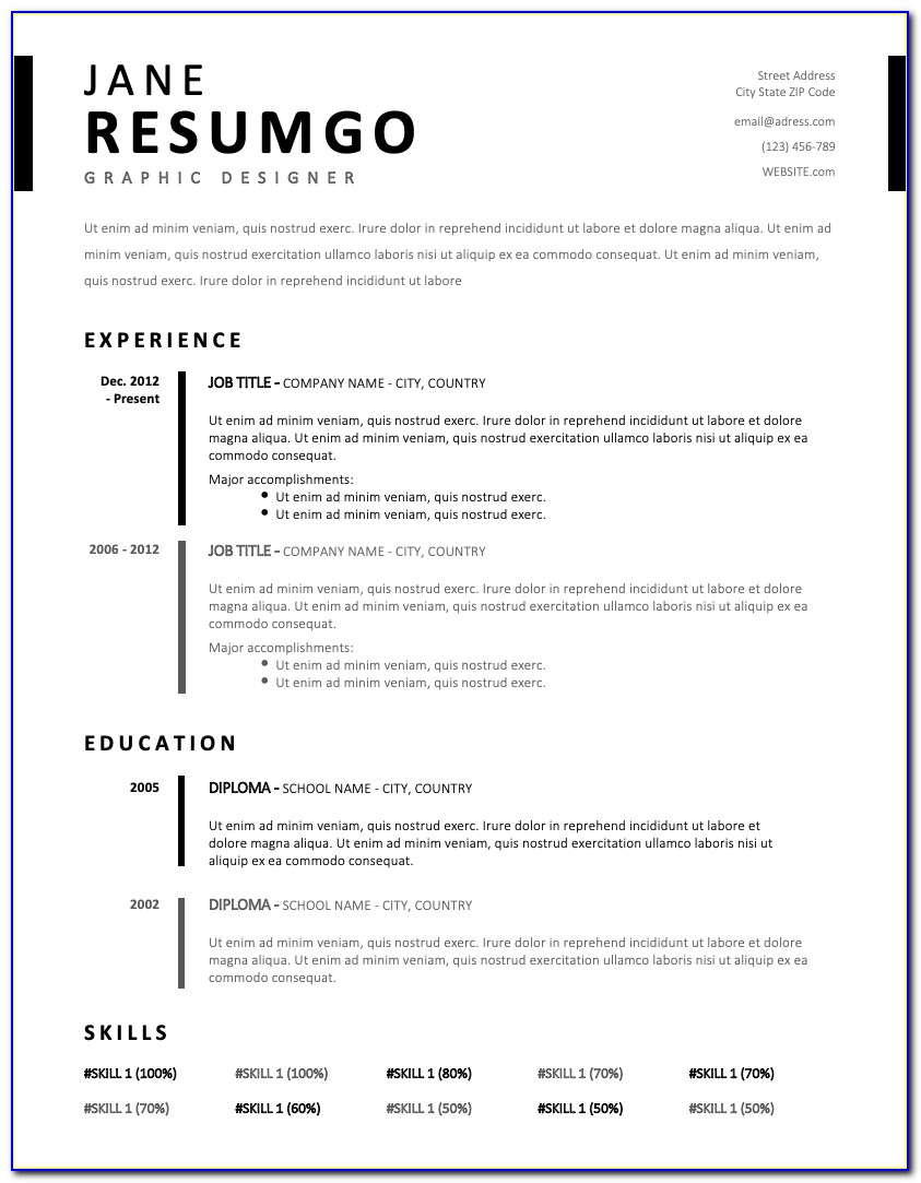 Resume Outline Free Download