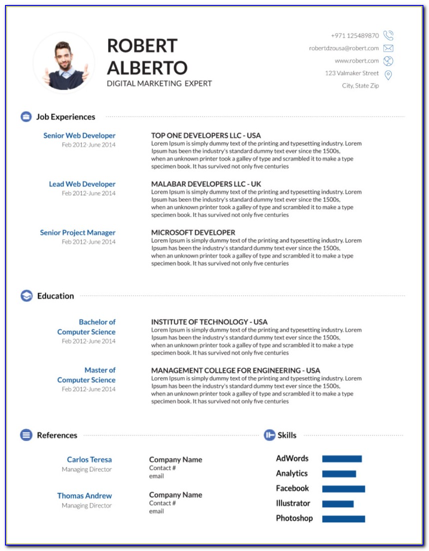 Resume Template Word Free Download 2020