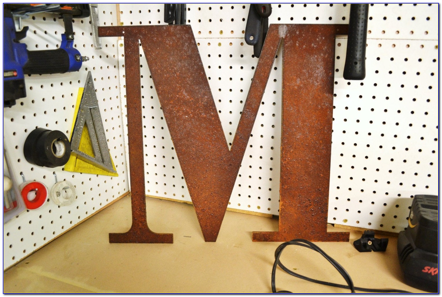 Rustic Metal Letters With Lights