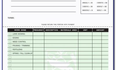 Sample Invoice For Lawn Care Work