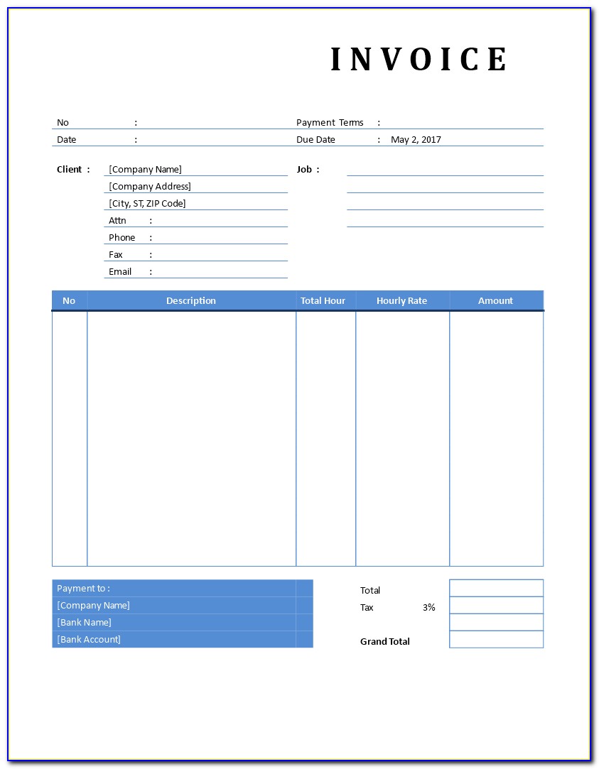 Sample Invoice Format In Word Free Download