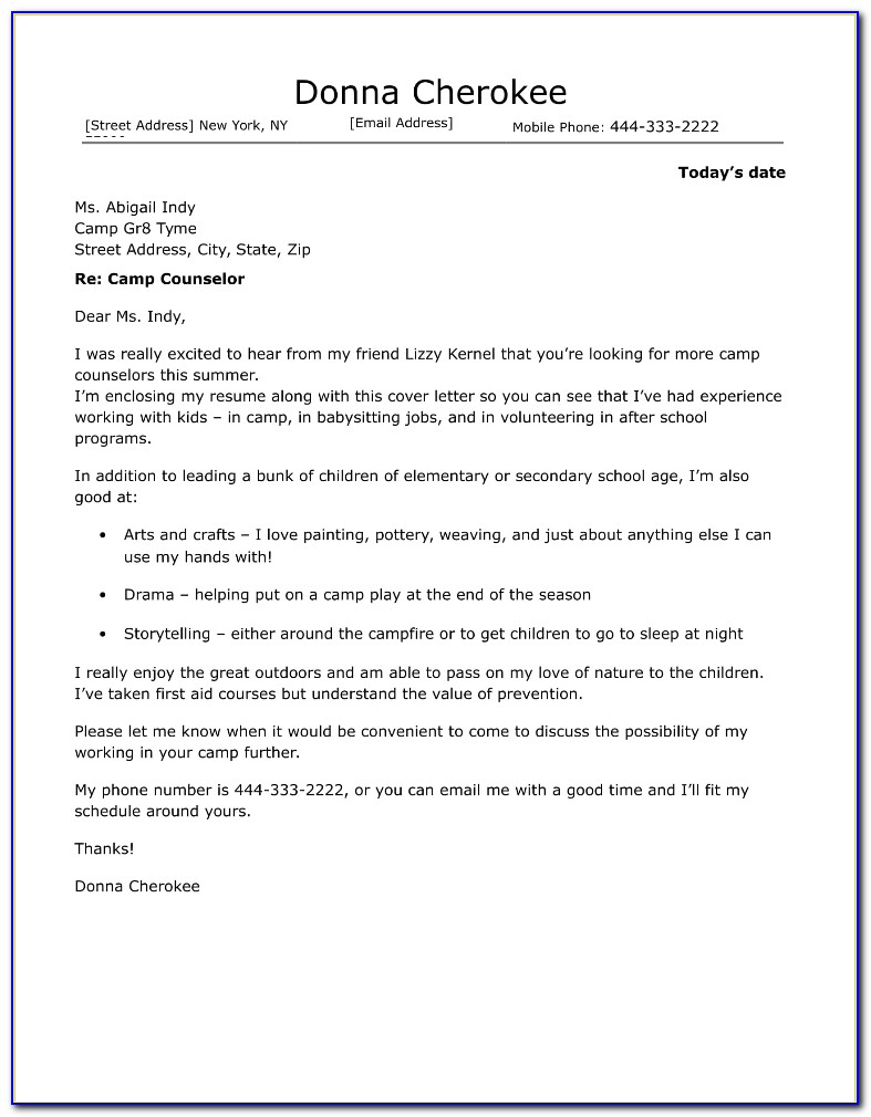 School Counseling Cover Letter Examples