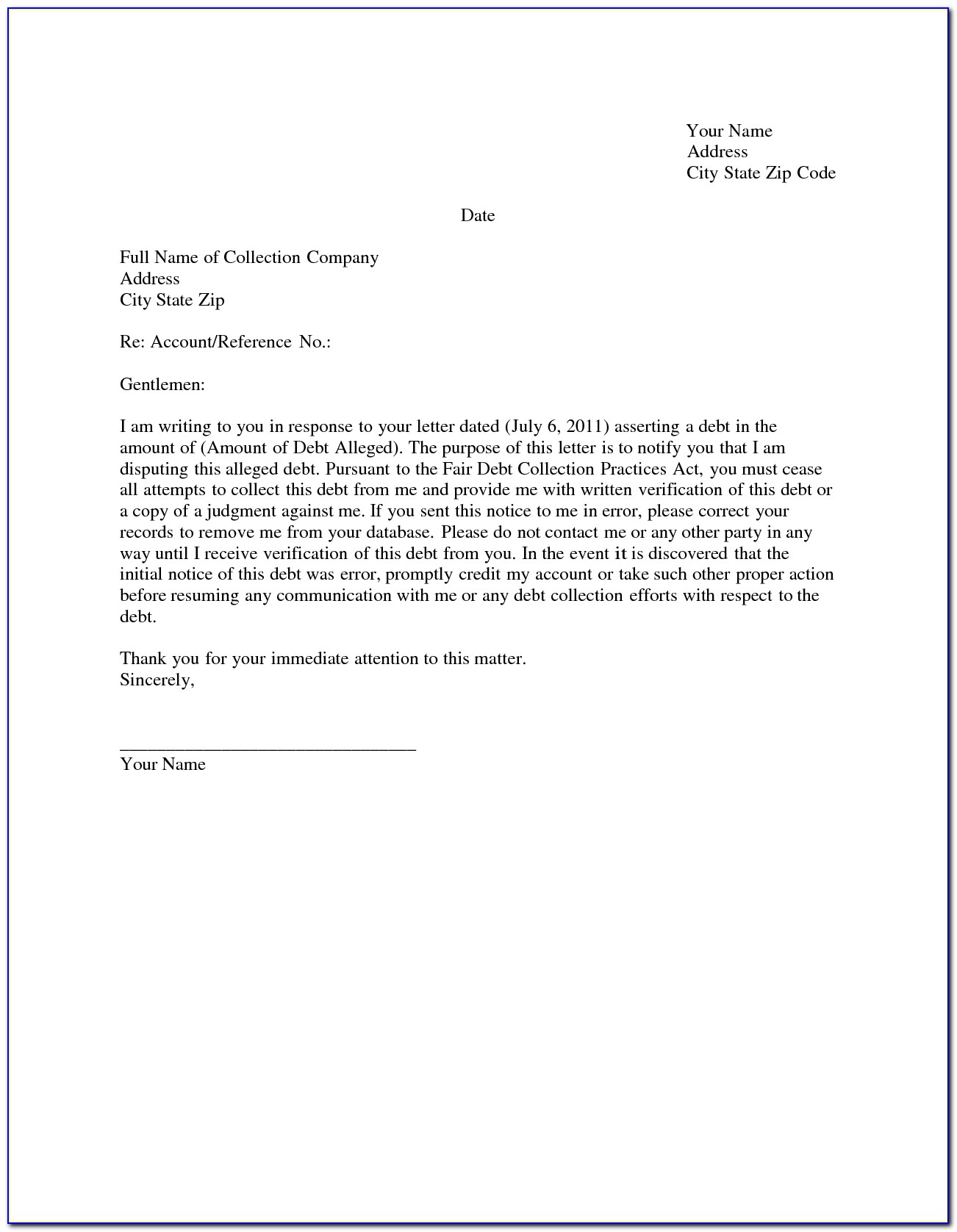 Section 609 Dispute Letter