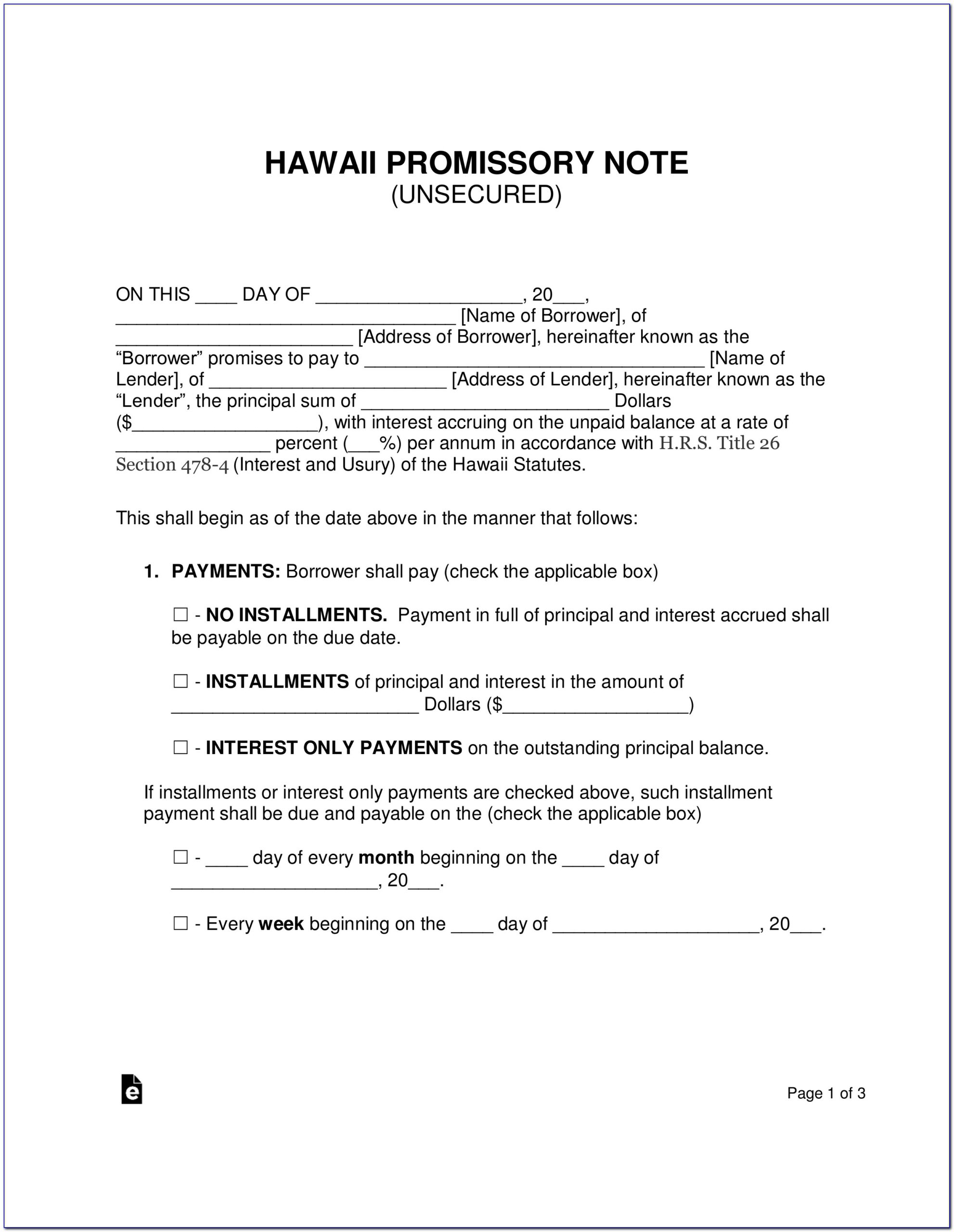 Simple Promissory Note Sample Letter Word