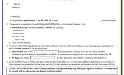 State Of California Letter Of Testamentary