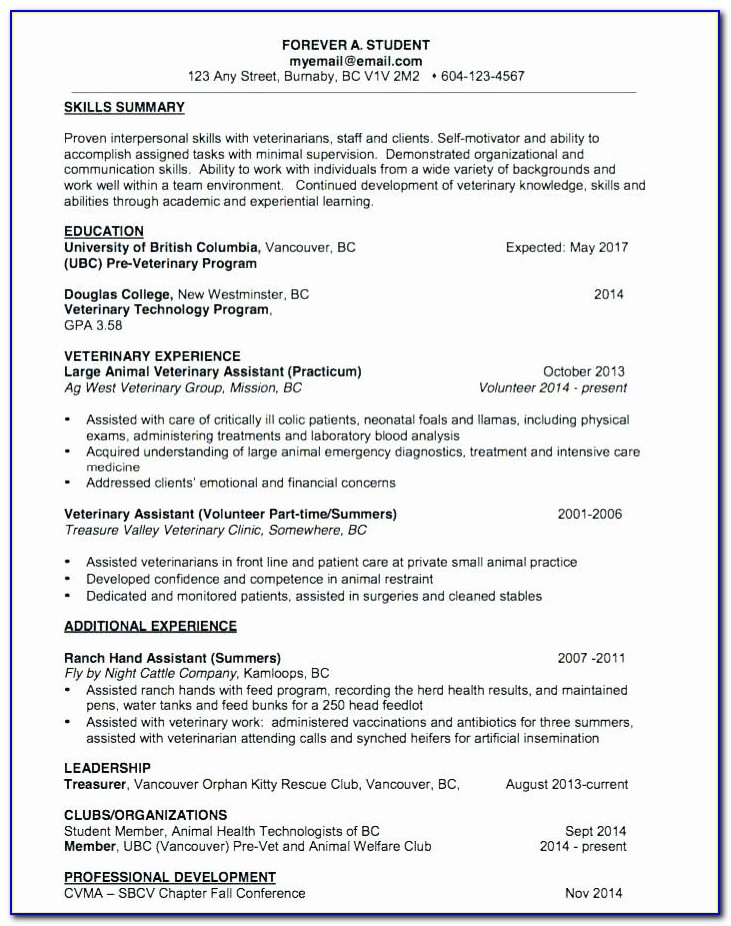 Surgical Tech Student Resume Sample